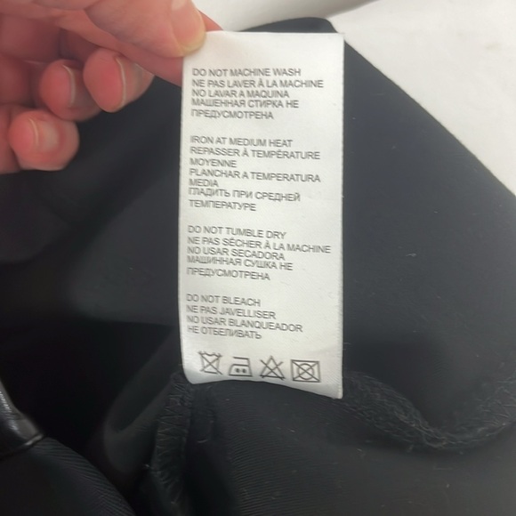 Nicole Benisti Ruched Black Faux Leather and Mesh Bodycon Dress - Picture 11 of 11